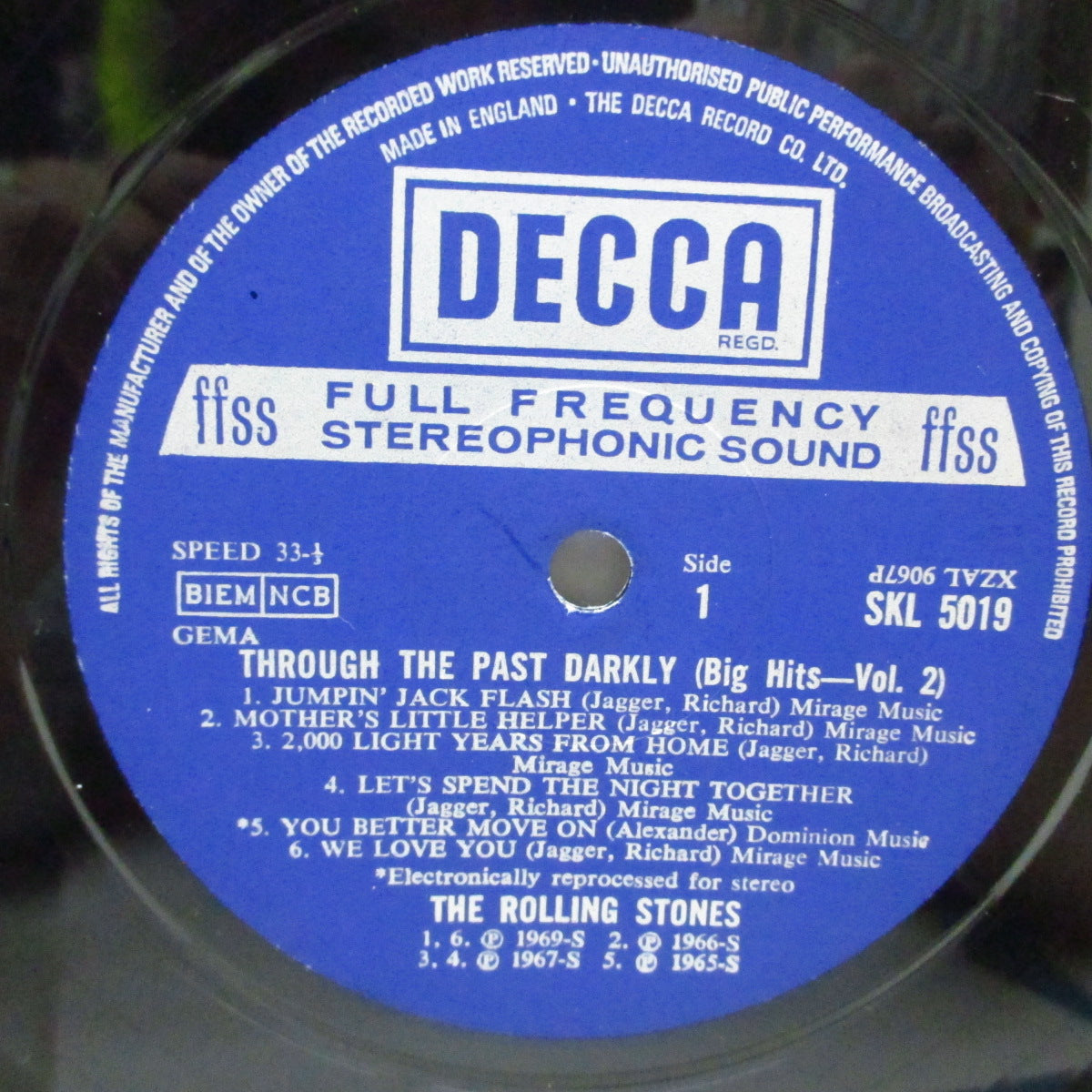 ROLLING STONES (ローリング・ストーンズ)  - Through The Past,Darkly [Big Hits Vol.2] (UK '70 セカンドプレス「ステレオ」LP/表面コーティングジャケ）八角形では無いノーマルジャケ！