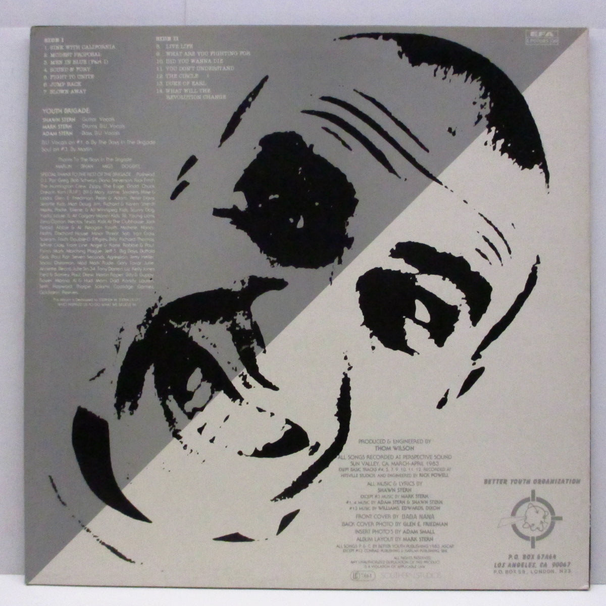 YOUTH BRIGADE (ユース・ブリゲイド)  - Sound & Fury (UK 80's 再発 LP+インサート/米国とは異なる「版画」ジャケ） '83年セカンド Ver！