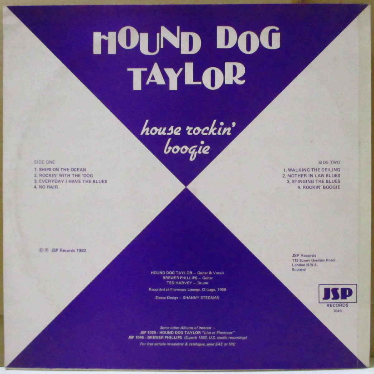 HOUND DOG TAYLOR (ハウンド・ドッグ・テイラー)  - House Rockin' Boogie (UK '82オリジナル LP/表面コーティングジャケ)'69年シカゴ猛毒ブギ炸裂爆ライブ！