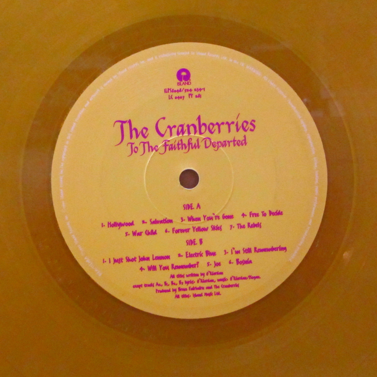 CRANBERRIES, THE (ザ・クランベリーズ)  - To The Faithful Departed (UK 限定クリアイエローヴァイナル LP+インナー/ポスタージャケ, ステッカー付きPVC) '96年3rdアルバム