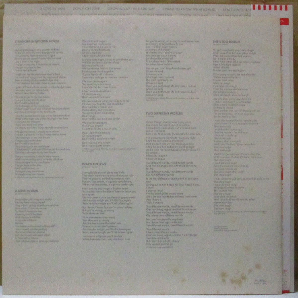 FOREIGNER (フォリナー)  - プロヴォカトゥール 扇動 - Agent Provocateur (Japan オリジナル LP+赤帯, インサート/光沢エンボスジャケ) '85年5thアルバム