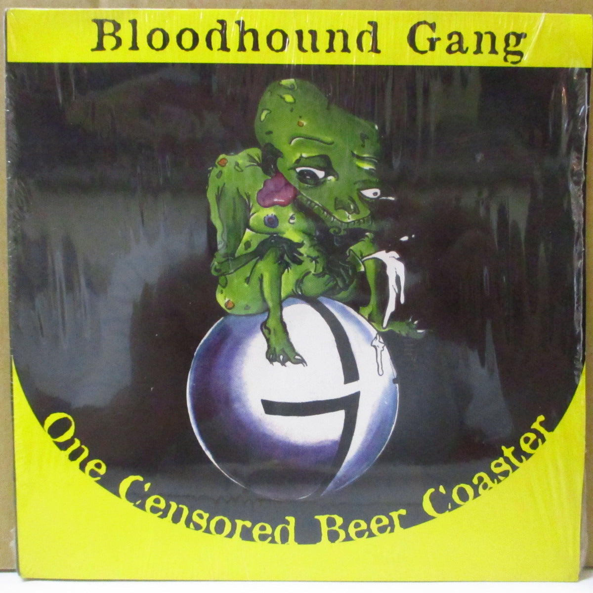 BLOODHOUND GANG (ブラッドハウンド・ギャング)  - One Censored Beer Coaster (US '97 限定「クリアイエローヴァイナル」 7インチ+光沢固紙見開きジャケ)