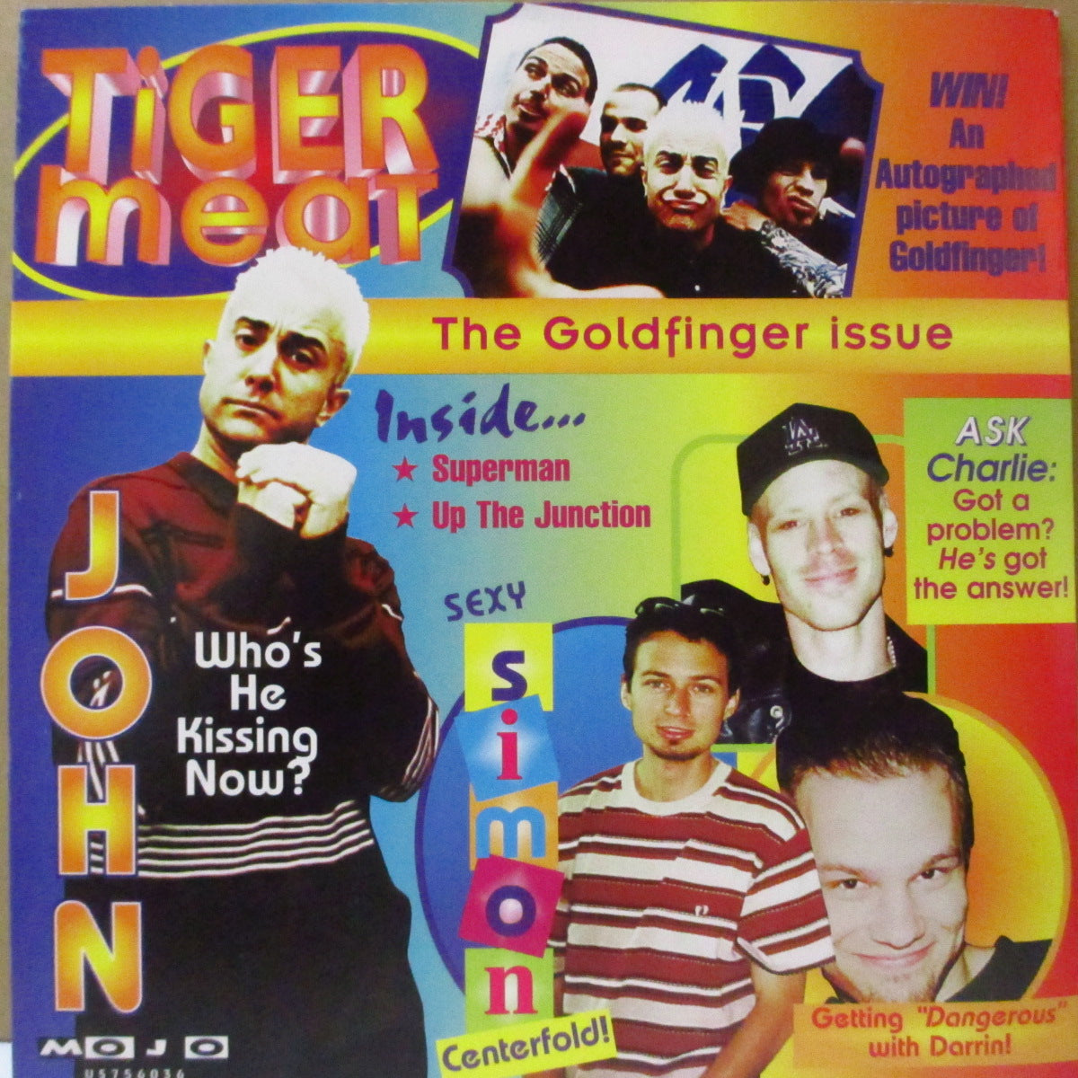 REEL BIG FISH & GOLDFINGER (リール・ビッグ・フィッシュ / ゴールドフィンガー)  - Teen Beef / Tiger Meat (US '96 限定「クリアブルーヴァイナル」 7インチ+光沢固紙ジャケ) クラブヒット名カバー