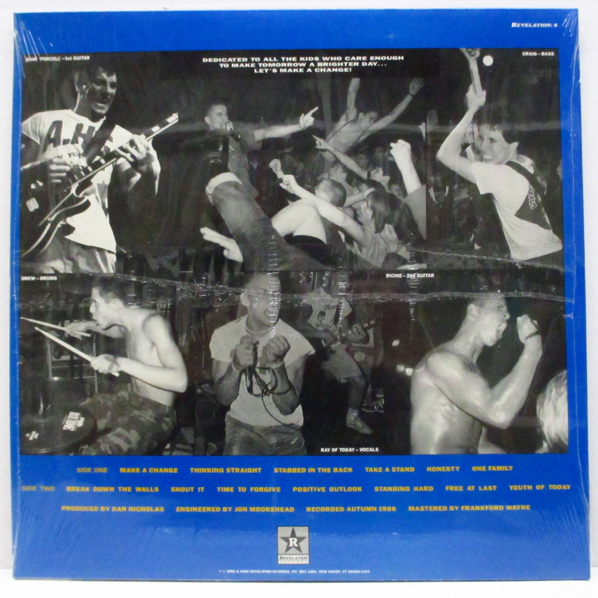 YOUTH OF TODAY (ユース・オブ・トゥデイ)  - Break Down The Walls (US '92 再発「白黒グループ写真ラベ」LP+白黒インサート/Rev.8)
