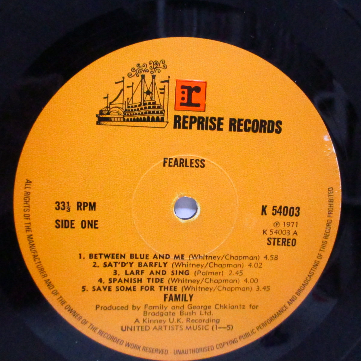 FAMILY (ファミリー)  - Fearless (UK オリジナル LP+マルチ見開ジャケ/インサート無) '71年5th アルバム！