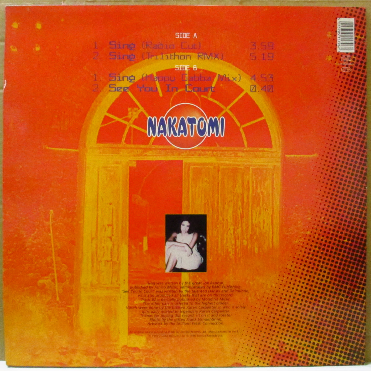 NAKATOMI (ナカトミ)  - Sing (Dutch オリジナル4曲入り 12インチ) '96年シングル