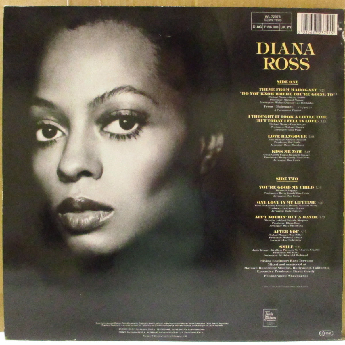 DIANA ROSS (ダイアナ・ロス)  - Diana Ross ('76 Album) (EU '85 再発「WL 72375」ステレオ LP) ディスコ期ソロ7作目