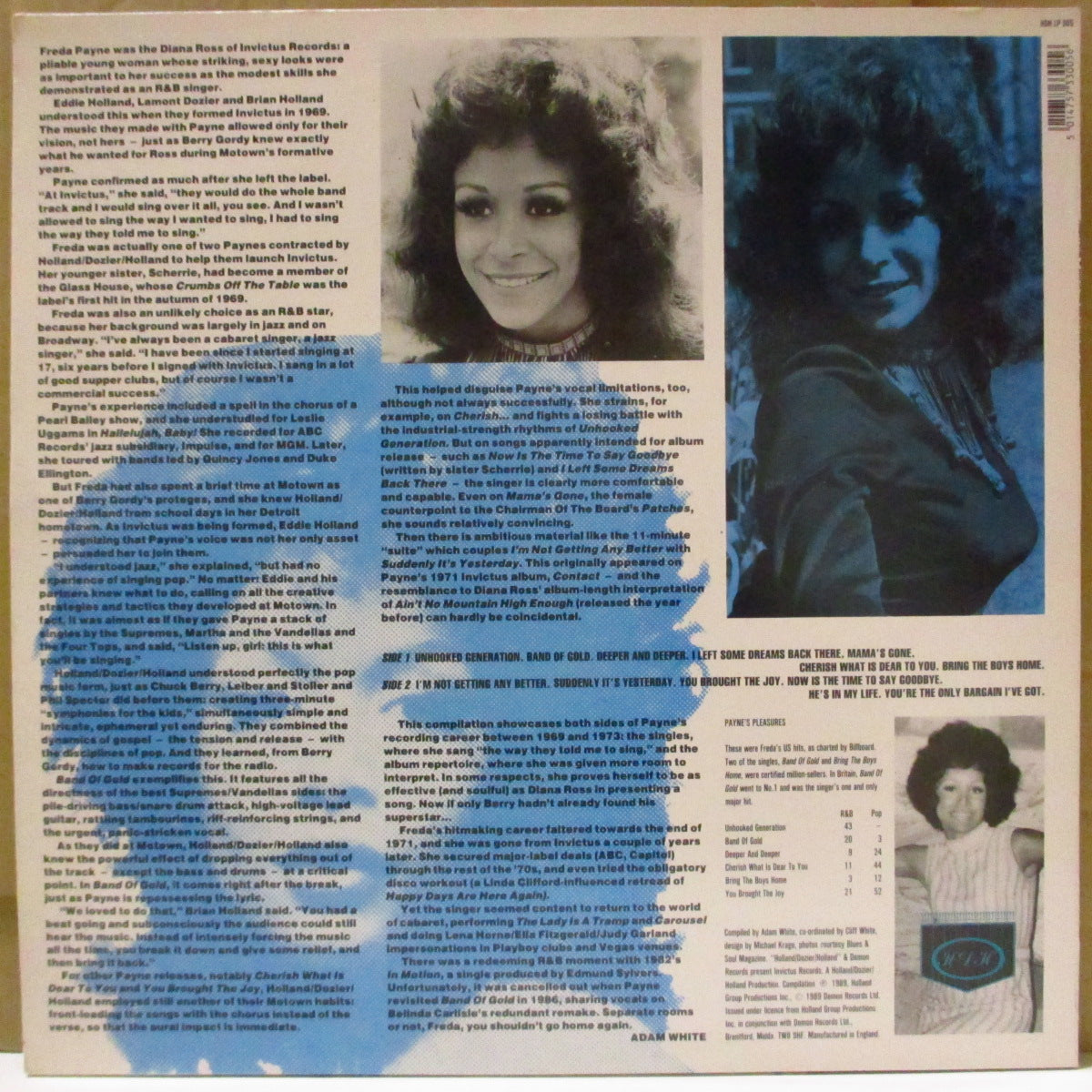 FREDA PAYNE (フリーダ・ペイン)  - Deeper And Deeper (The Best Of Freda Payne) (UK '89 オリジナル LP) インヴィクタス社期黄金期ベスト13曲！