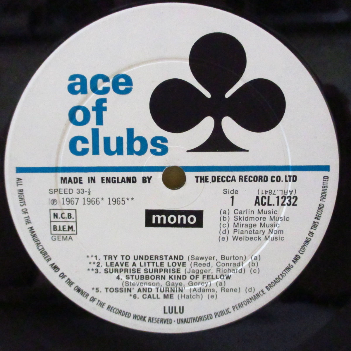 LULU (ルル)  - Lulu! (UK '67 オリジナル・モノラル LP/表面コーティング・ジャケ) '67年ベスト・コンピ！