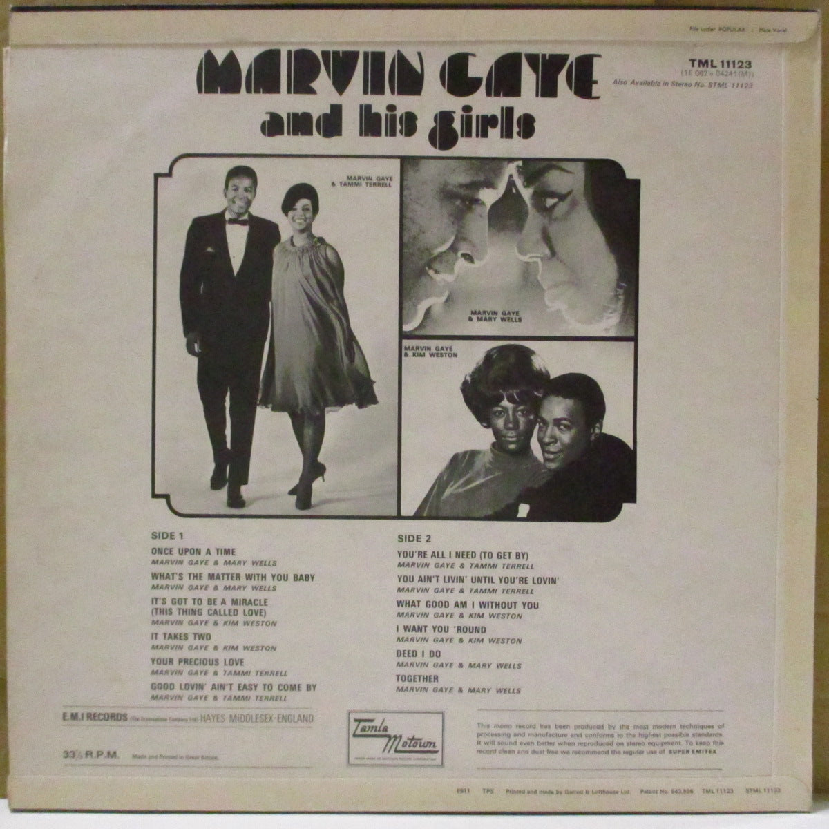 ★超人気盤【USオリジナル／美盤／初回マト2:2／S310品番】マーヴィン・ゲイ MARVIN GAYE (マーヴィン・ゲイ) - Marvin Gaye And His Girls (UK '69