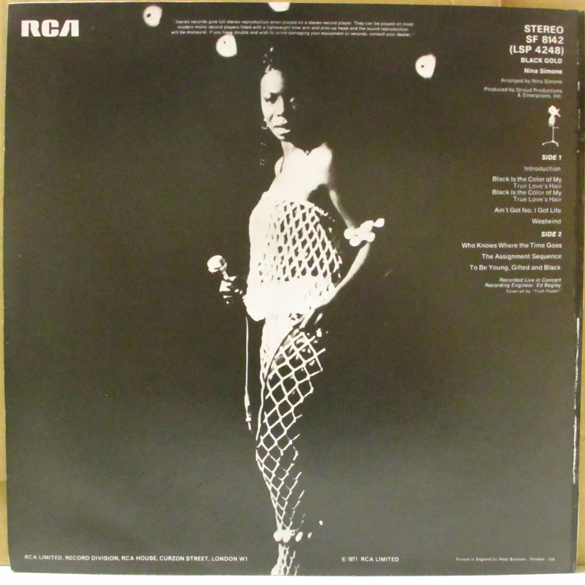 NINA SIMONE (ニーナ・シモン)  - Black Gold (UK '71 オリジナル・ステレオ LP) 名作 N.Y.ライブ！
