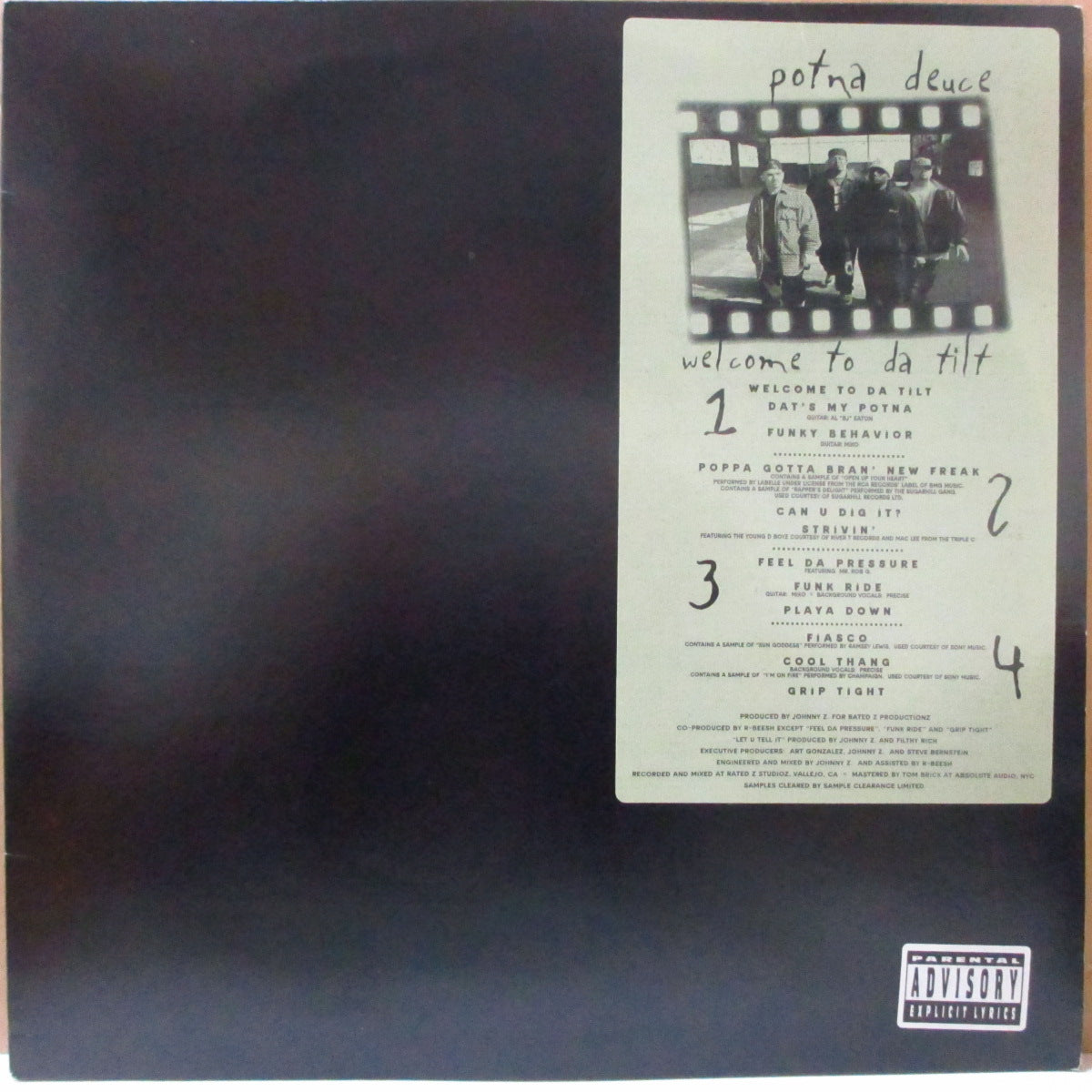 POTNA DEUCE (ポトナ・デュース)  - Welcome To Da Tilt (US プロモ 2xLP/プロモステッカー付きプレーン光沢ジャケ) プロモ用'94年1stアルバム