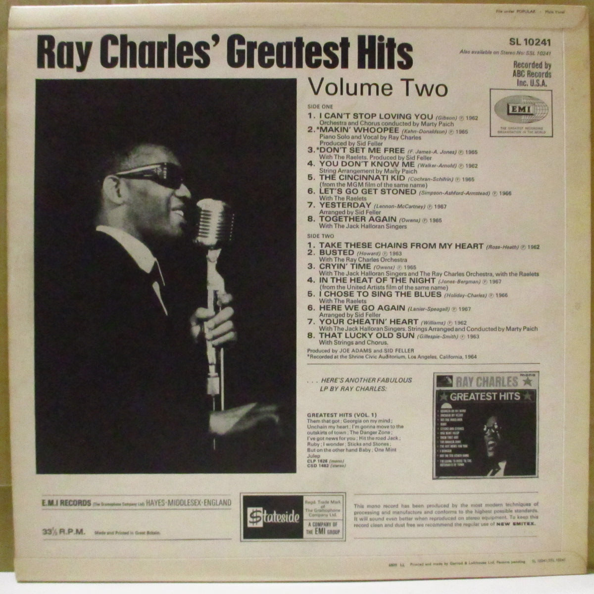 RAY CHARLES (レイ・チャールズ) - Greatest Hits Vol.2 (UK '67