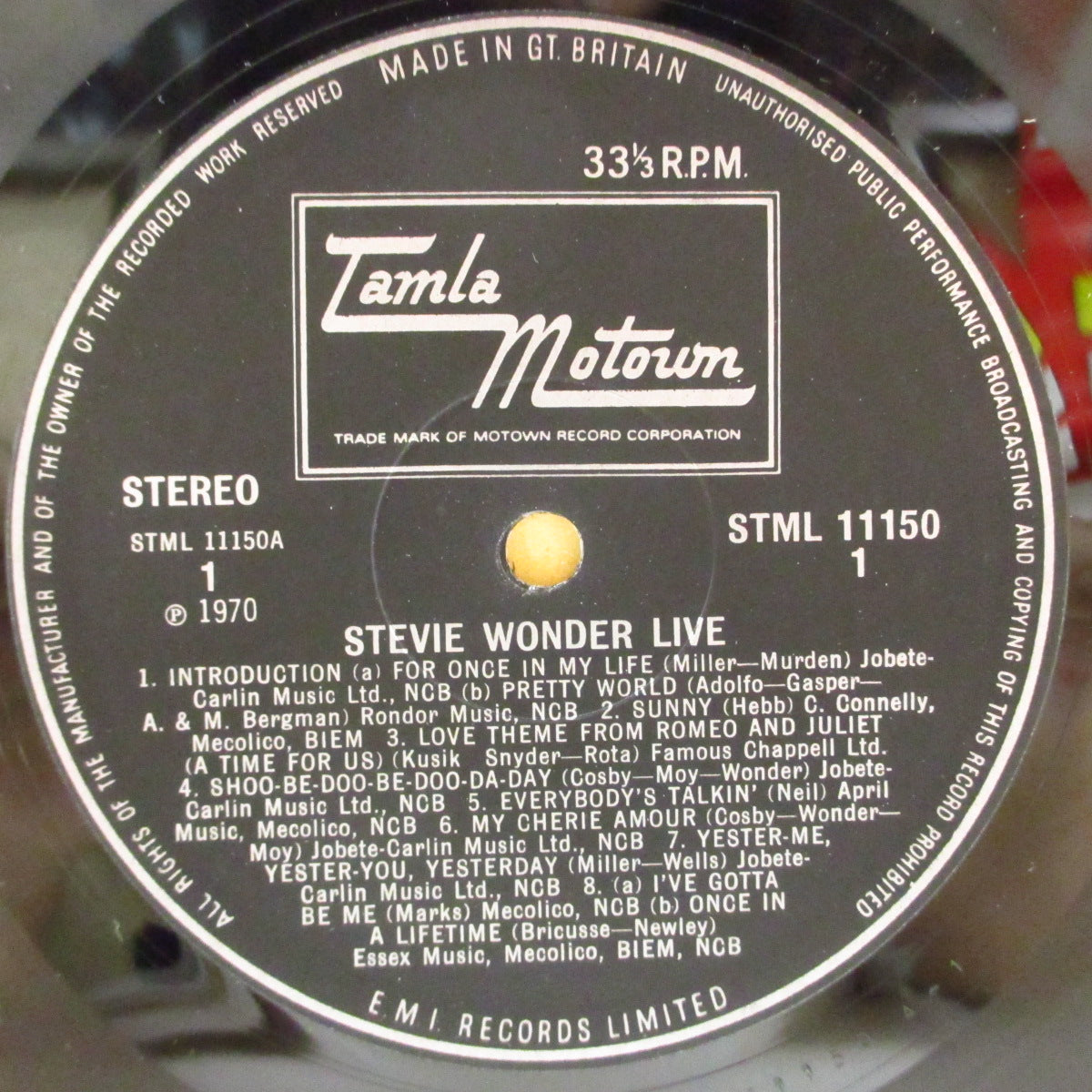 STEVIE WONDER (スティーヴィー・ワンダー)  - Stevie Wonder Live (UK '70 オリジナル・ステレオ LP/表面コーティング・ジャケ)名作ライヴ・アルバム、全14曲、60分37秒！近年稀な美品