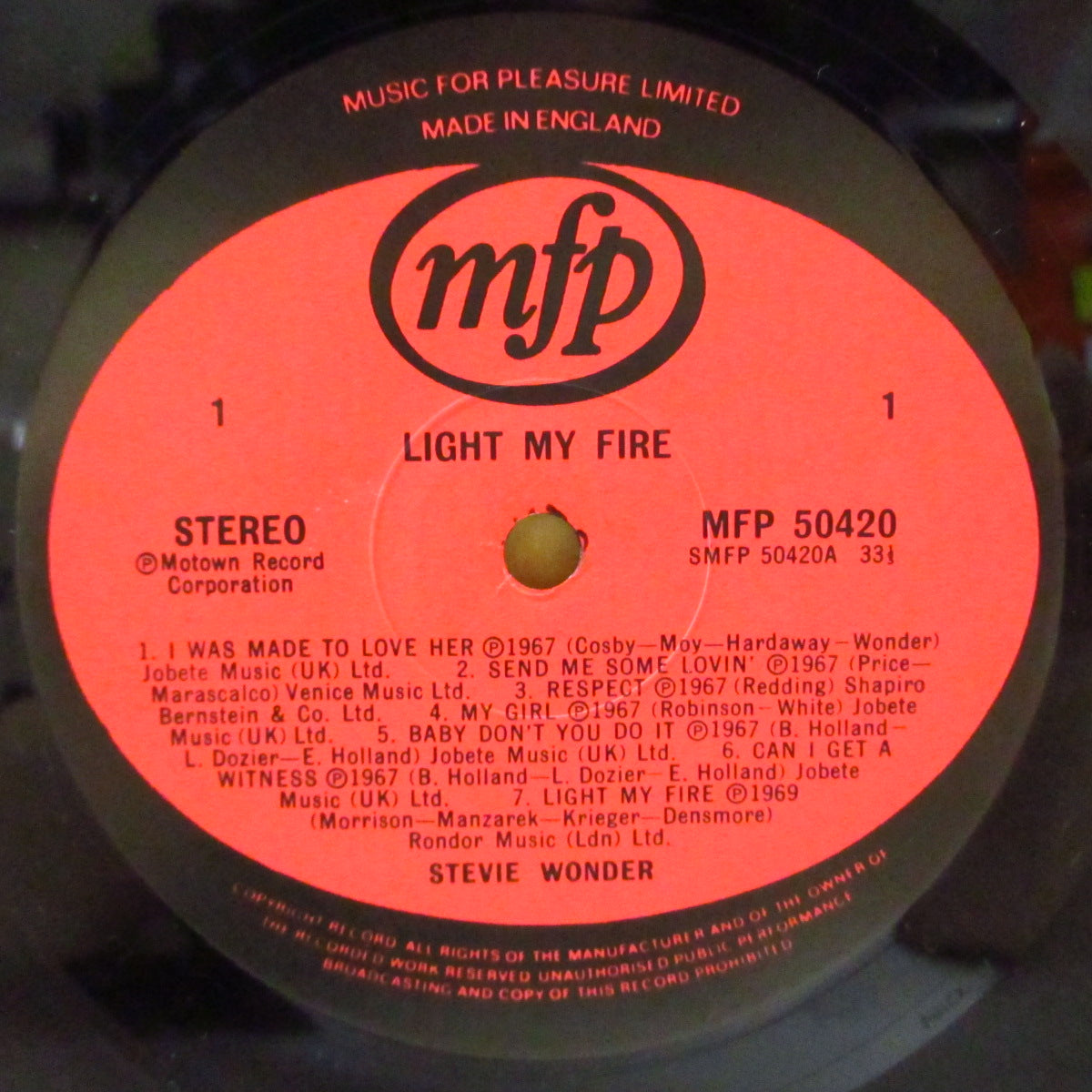 STEVIE WONDER (スティーヴィー・ワンダー)  - Light My Fire (UK '79 オリジナル・ステレオLP)英独自のカバー曲中心のコンピ！