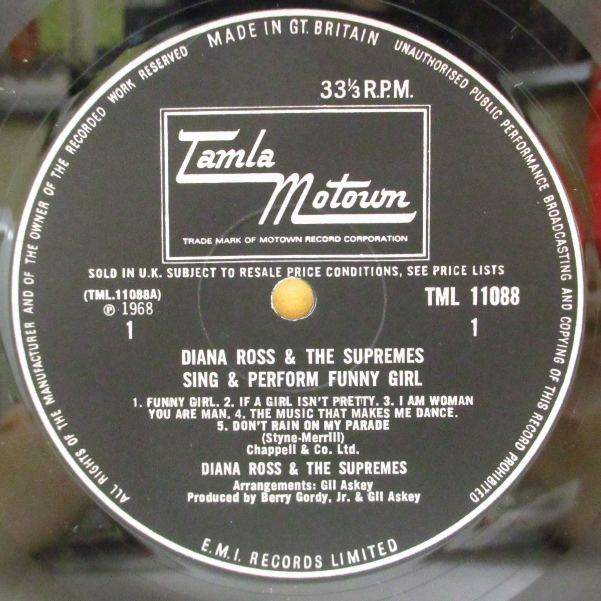 SUPREMES (DIANA ROSS AND THE) (ダイアナ・ロス＆ザ・スプリームス)  - Sing And Perform "Funny Girl" (UK '69 オリジナル・モノラル LP/表面コーティング折り返しジャケ) ブロードウェイ・ミュージカルのカバーアルバム