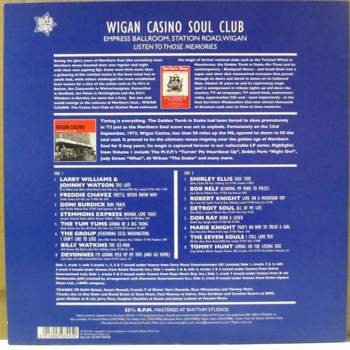 V.A. (Outta Sight社監修のシリーズ・ノーザン・コンピ)  - Wigan Casino II (UK '16 オリジナル限定 LP) 英ノーザン聖地45周年企画コンピ第2弾