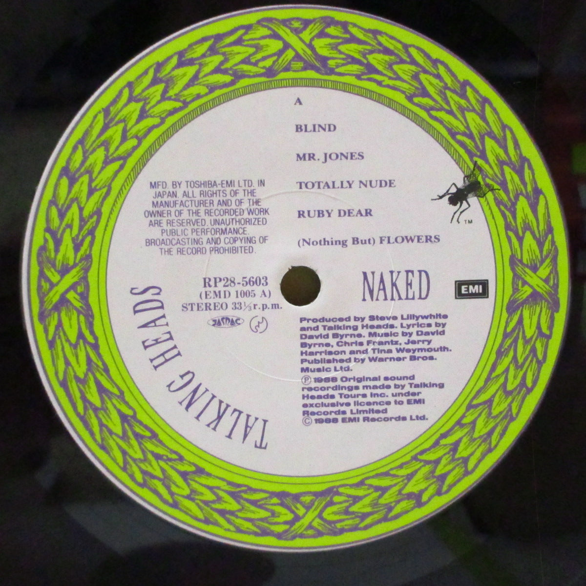TALKING HEADS (トーキング・ヘッズ)  - Naked (Japan '88 オリジナル LP+帯, ソフト紙インナー, 2xインサート) 8th&ラストアルバム