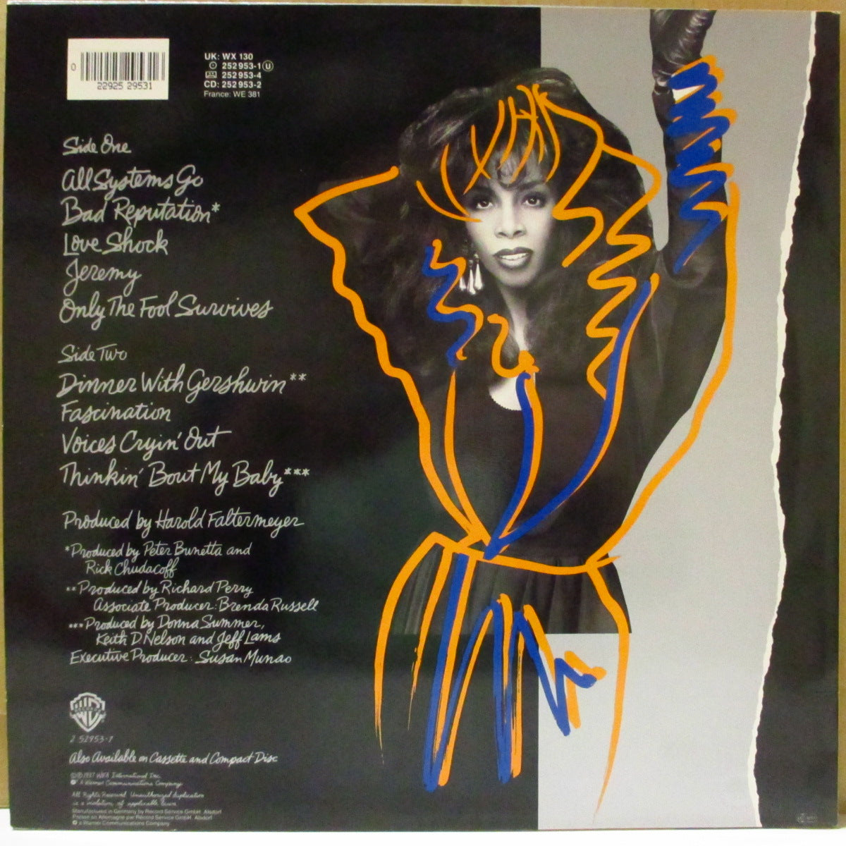 DONNA SUMMER (ドナ・サマー)  - All Systems Go (UK-EU '87 オリジナル・ステレオLP+歌詞印刷インナー)通算13作目アルバム！