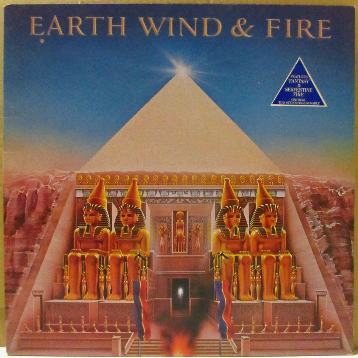EARTH, WIND & FIRE (アース・ウィンド・アンド・ファイアー)  - All 'N All (UK '77 オリジナル・ステレオ LP+歌詞インサート/宣伝ステッカー付き見開きジャケット)「Fantasy（宇宙のファンタジー）」他。