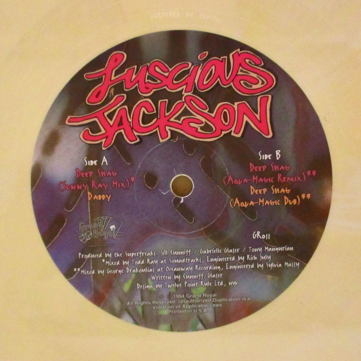 LUSCIOUS JACKSON (ルシャス・ジャクソン)  - Deep Shag (US '94 限定33回転4曲入り「クリーム盤」 12インチ/レアステッカー付きダイカットスリーブ)