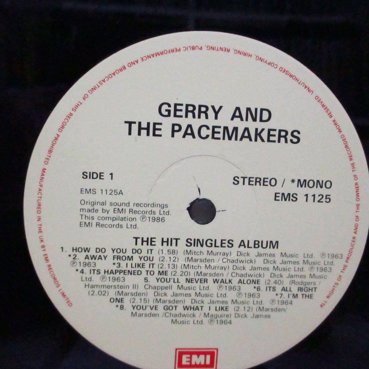 GERRY AND THE PACEMAKERS (ジェリー&ザ・ペースメーカーズ)  - The Hit SIngles Album (UK オリジナル LP) 全16曲入りベスト！