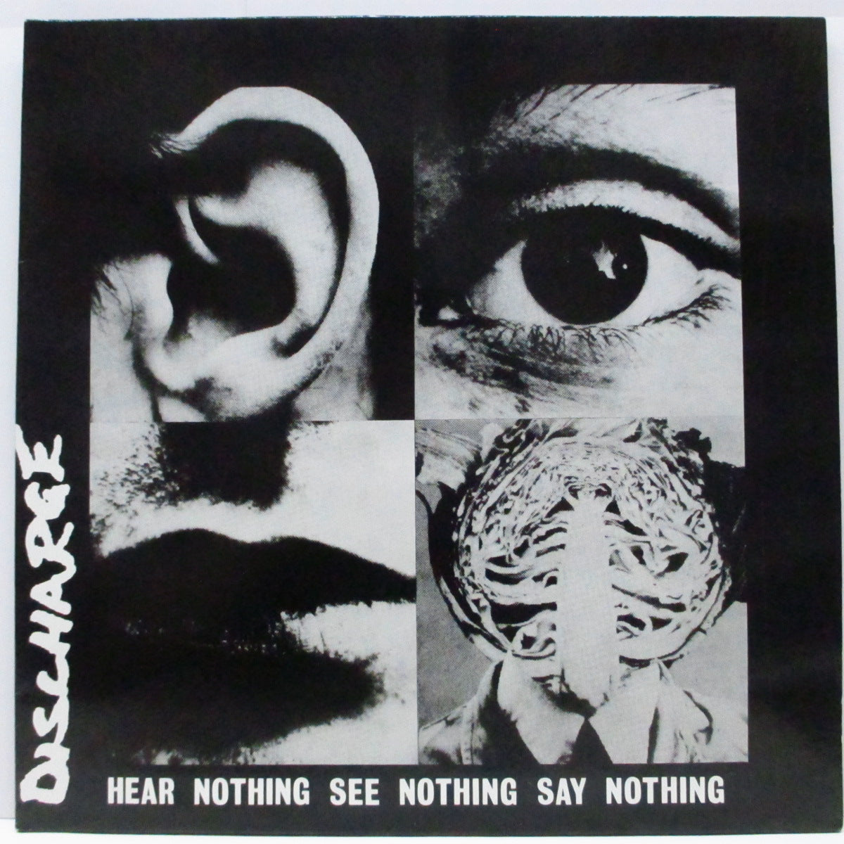 DISCHARGE (ディスチャージ)  - Hear Nothing See Nothing Say Nothing (UK '89 再発「黒ラベ」黒盤 LP/プライス表記の無い見開ジャケ）