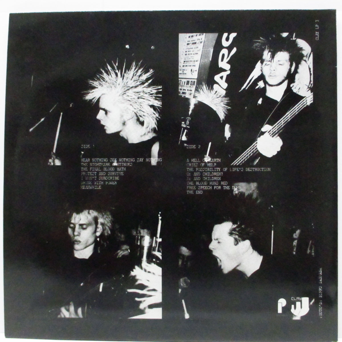 DISCHARGE (ディスチャージ)  - Hear Nothing See Nothing Say Nothing (UK '89 再発「黒ラベ」黒盤 LP/プライス表記の無い見開ジャケ）