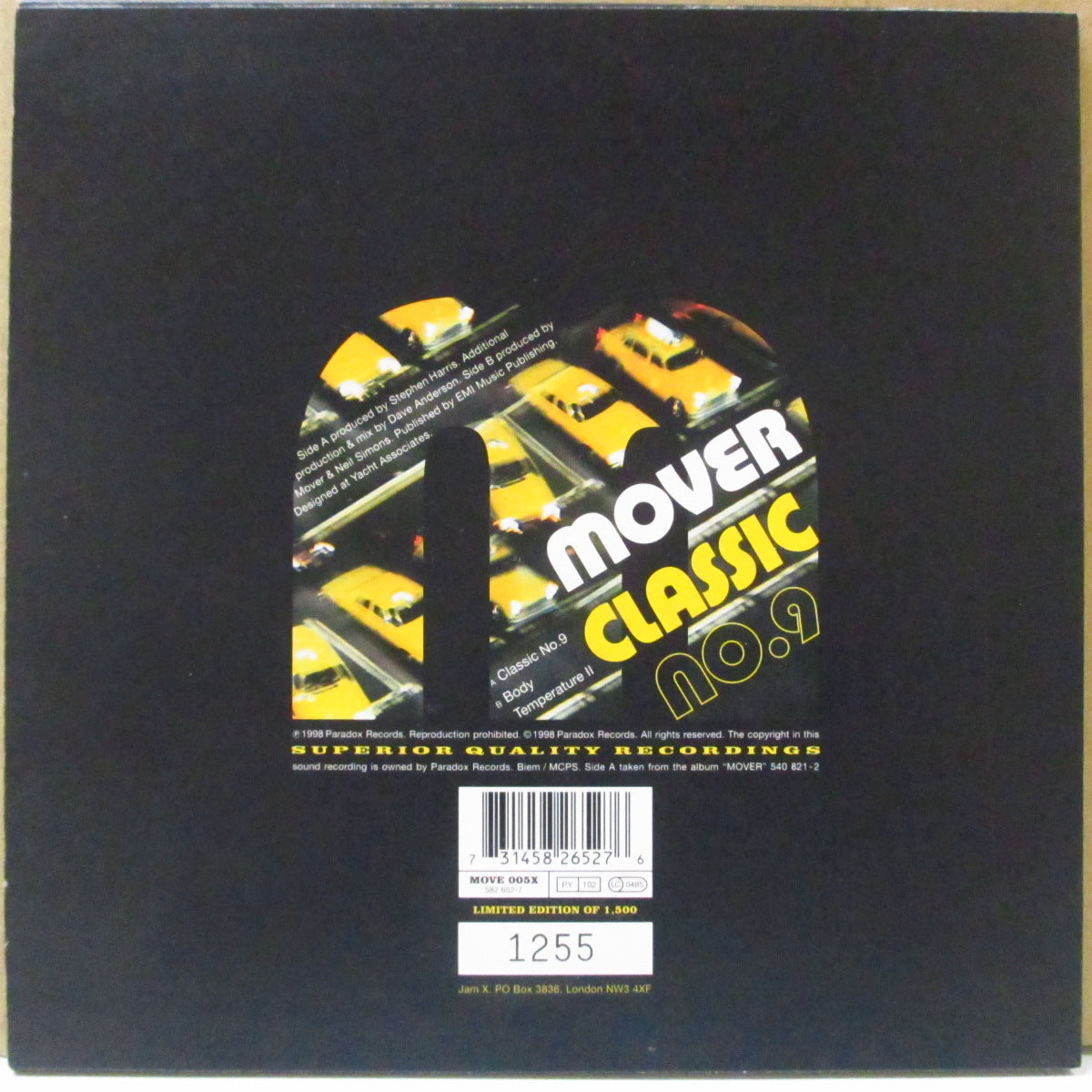 MOVER (ムーヴァー)  - Classic No.9 (UK 1,500枚限定 7インチ+ナンバリング入り光沢固紙ジャケ)