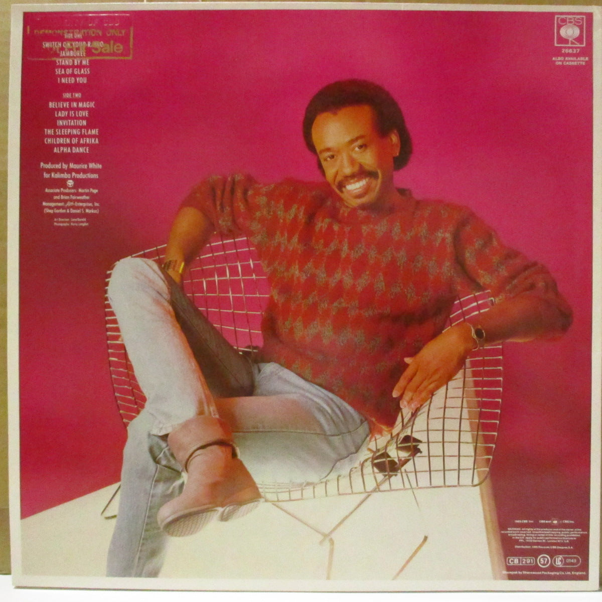 MAURICE WHITE (モーリス・ホワイト)  - Maurice White (UK '85 オリジナル・ステレオ LP+インナー) E, W & F リーダー生涯唯一のソロ・アルバム