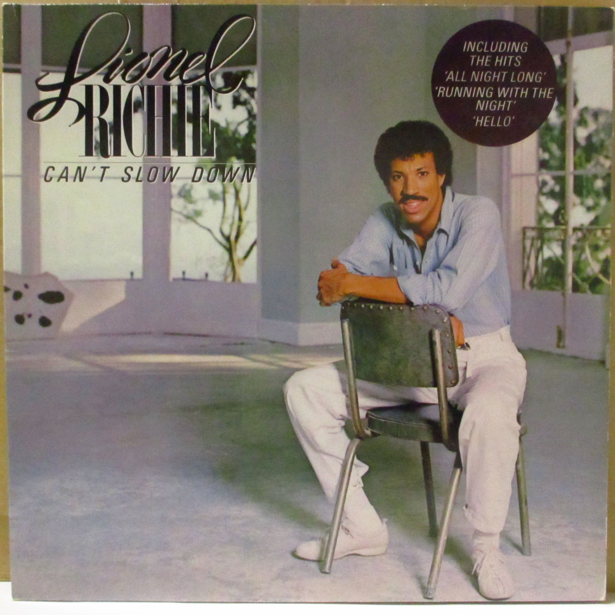 LIONEL RICHIE (ライオネル・リッチー)  - Can't Slow Down (ギリシャ '83 初回品番「16031」オリジナル・ステレオLP+インナー/円形宣伝ステッカー付き見開きジャケ)