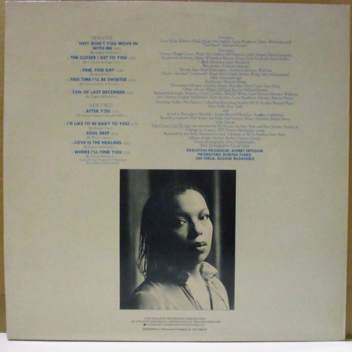 ROBERTA FLACK (ロバータ・フラック)  - Blue Lights In The Basement (UK '78 オリジナル・ステレオ LP)単独6作目アルバム（愛の世界）美品！