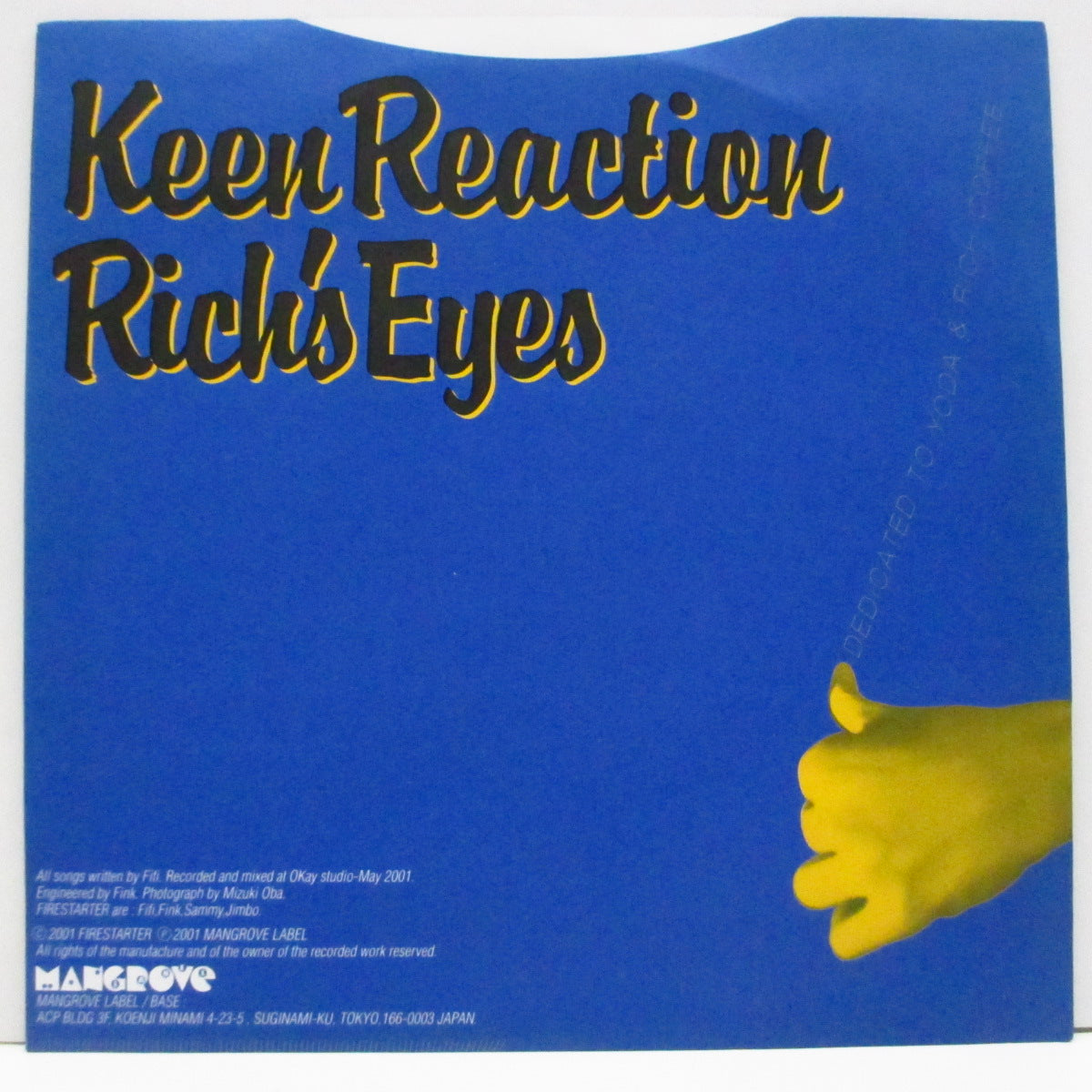 FIRESTARTER (ファイアスターター)  - Keen Reaction (Japan '01 オリジナル 7"/マットソフト紙ジャケ) セカンド！