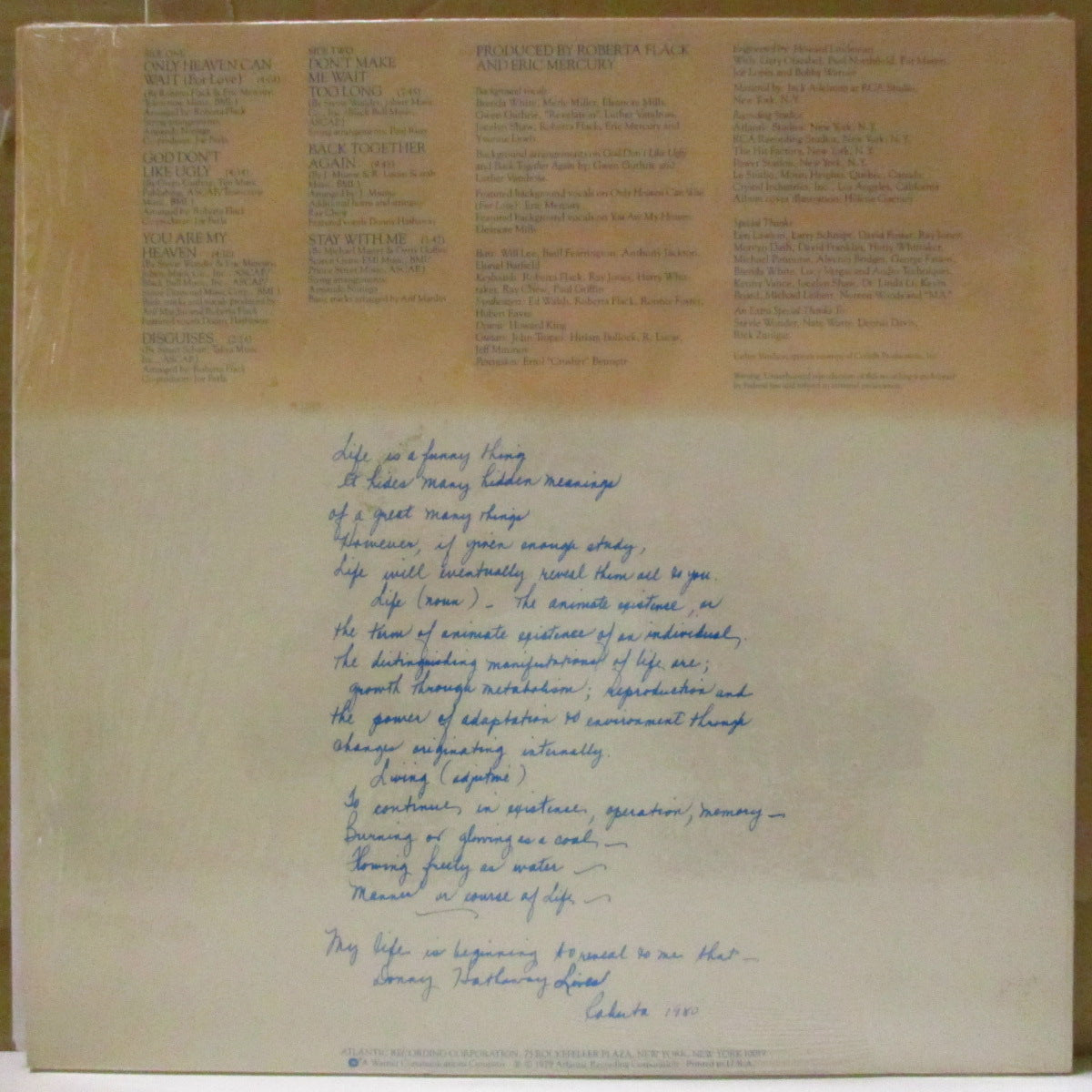 ROBERTA FLACK feat. DONNY HATHAWAY (ロバータ・フラック feat. ダニー・ハサウェイ)  - Roberta Flack Featuring Donny Hathaway (US '80 オリジナル・ステレオ LP) 40年以上LP未再発化。