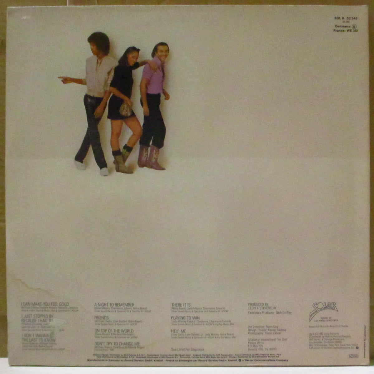 SHALAMAR (シャラマー)  - Friends (ドイツ '82 オリジナル・ステレオ LP+インナー/バーコードなし光沢見開きジャケ) ソウルチャート1位の6作目　