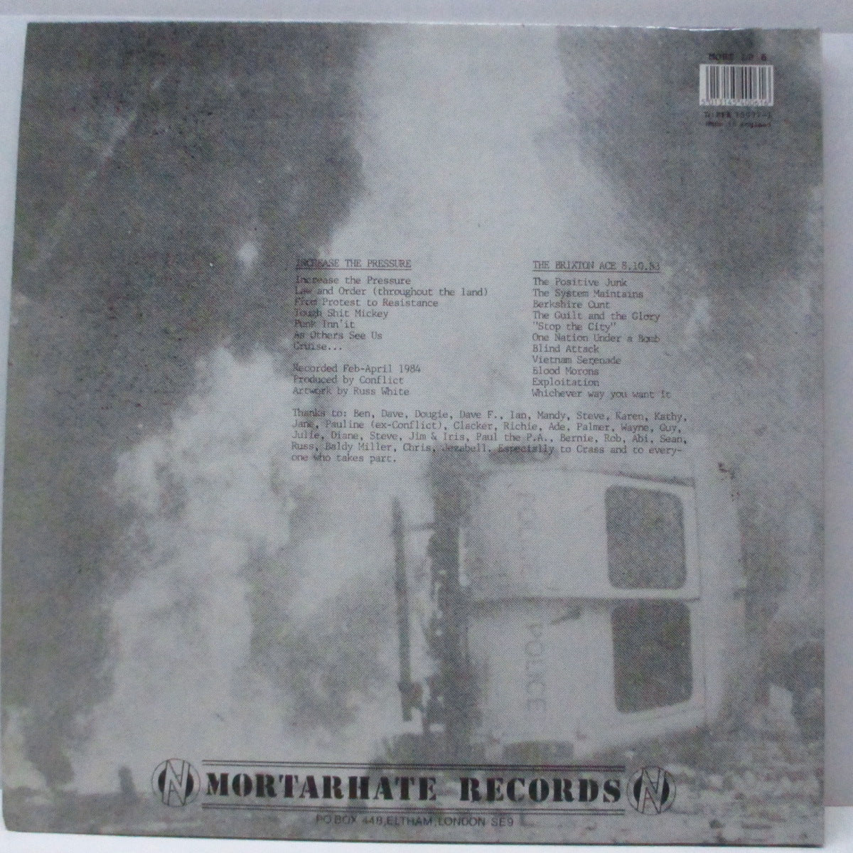 CONFLICT (コンフリクト)  - Increase The Pressure (UK & German 90's 再発 LP/「EFA 75097-1」見開ジャケ）'84年セカンド！