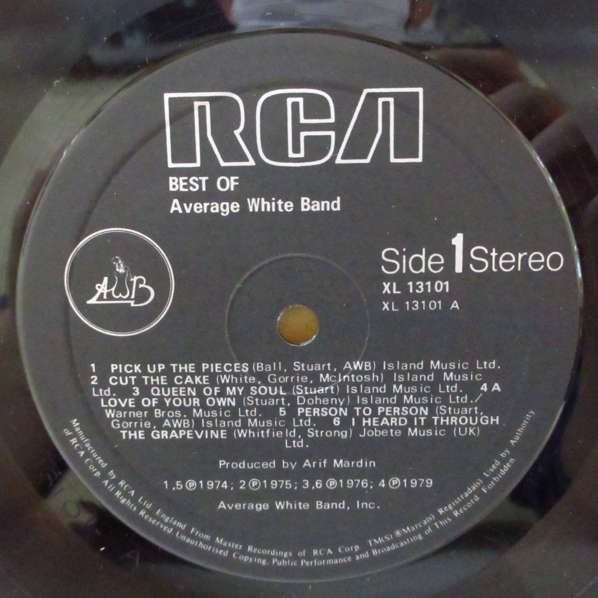 AVERAGE WHITE BAND (アヴェレイジ・ホワイト・バンド)  - The Best Of AWB (UK '79 初回品番「XL 13101 」オリジナル・ステレオLP+インサート)英ファンクグループ、初のベスト全12曲。