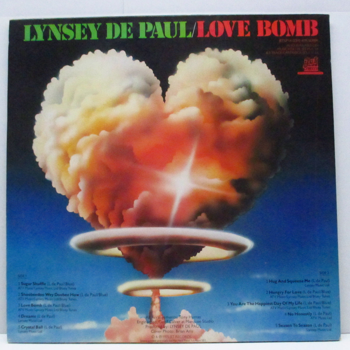 LYNSEY DE PAUL (リンジー・ディ・ポール)  - Love Bomb (UK オリジナル LP+インサート)