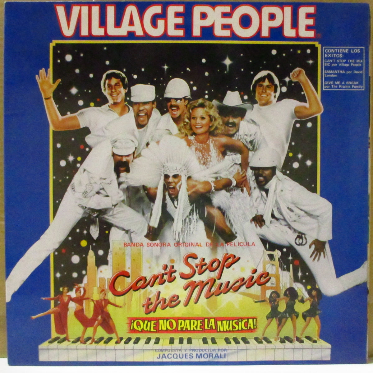 VILLAGE PEOPLE (ヴィレッジ・ピープル)  - Can't Stop The Music (スペイン '80 初回オリジナル・ステレオ LP+インサート/光沢見開きジャケ)ミュージカル・コメディ映画「ミュージック・ミュージック」のサントラ