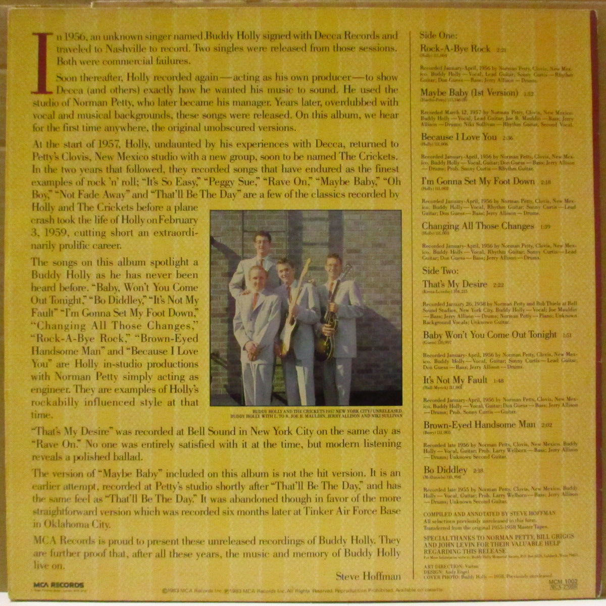 BUDDY HOLLY (バディ・ホリー)  - For The First Time Anywhere (UK '83 オリジナル・モノラル LP)レア・トラック編集盤全10曲！