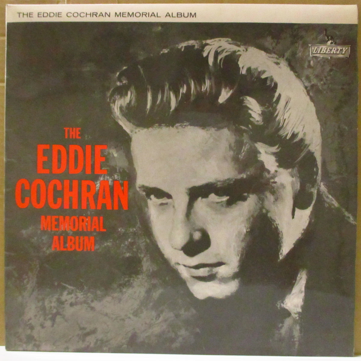 EDDIE COCHRAN (エディ・コクラン)  - The Eddie Cochran Memorial Album (UK '70 再発「ブルー＆スカイブルー・ラベ ver」（擬似）ステレオLP /表面コーティングジャケ) 追悼企画ベスト・アルバム第1弾。