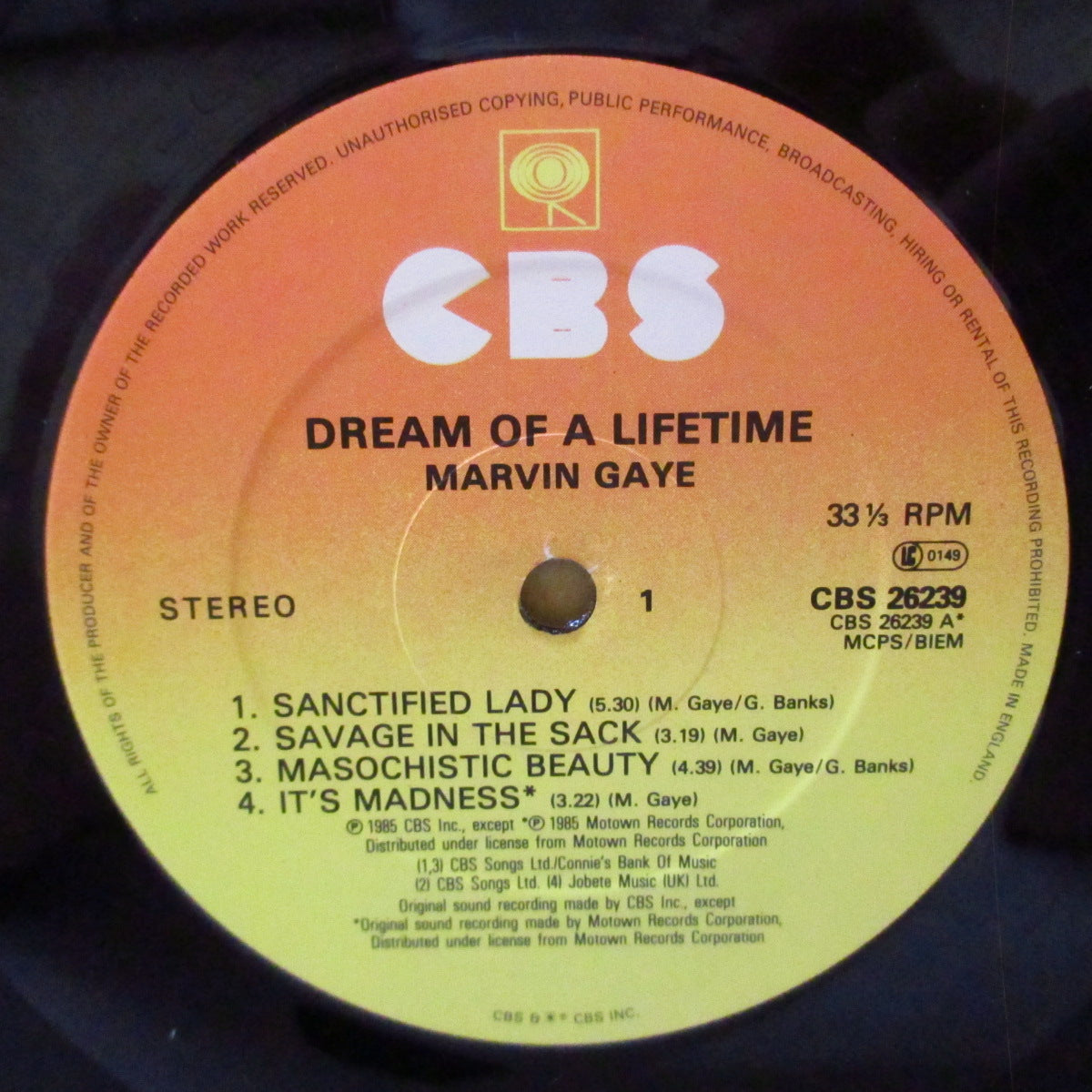 MARVIN GAYE (マーヴィン・ゲイ)  - Dream Of A Lifetime (UK '85 オリジナル・ステレオ LP+カラーインナー/レア円形宣伝ステッカー付光沢ジャケ)近年稀な美品！