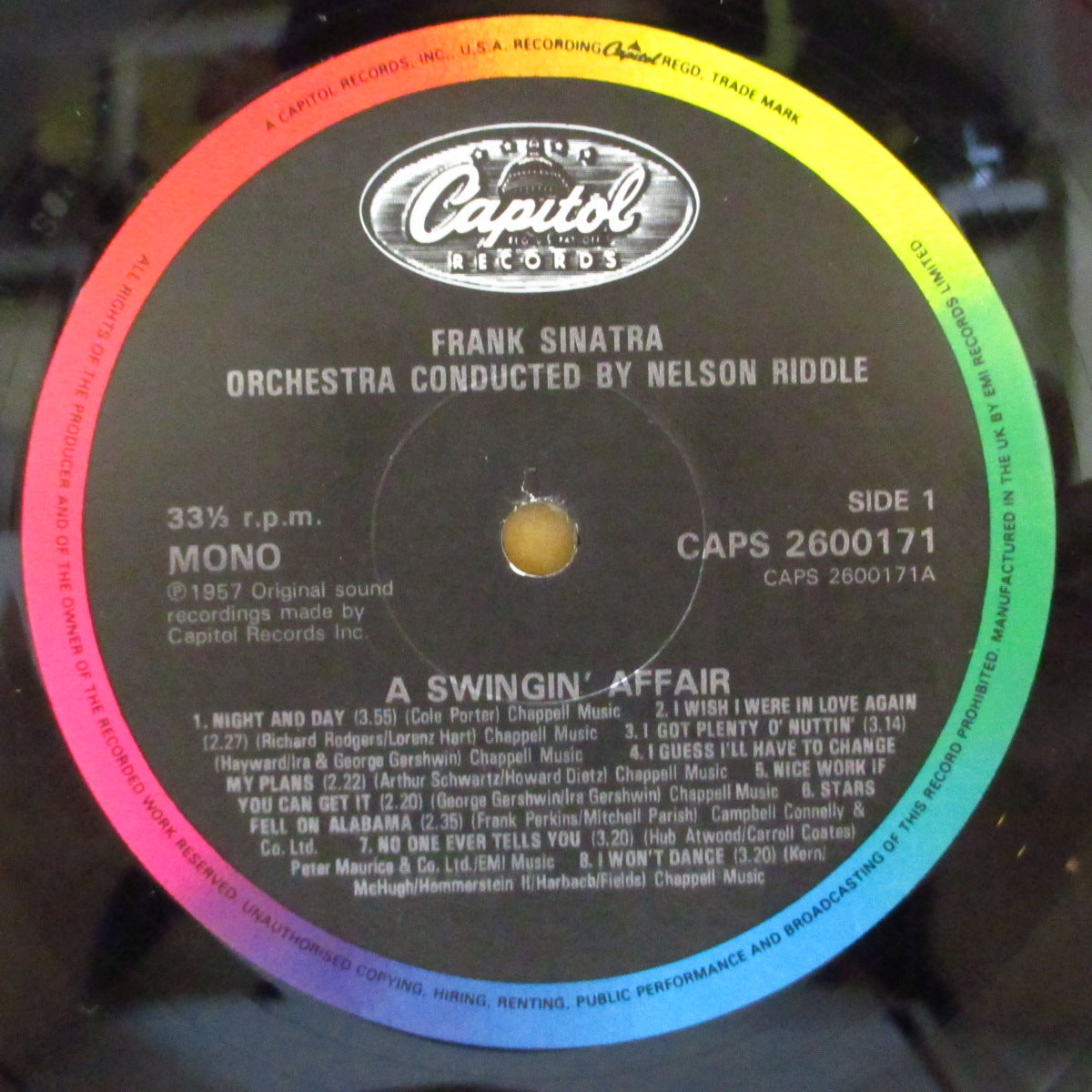 FRANK SINATRA  (フランク・シナトラ)  - A Swingin' Affeir (UK '84 デジタル・リマスター再発モノラル LP)'57年全英1位名作