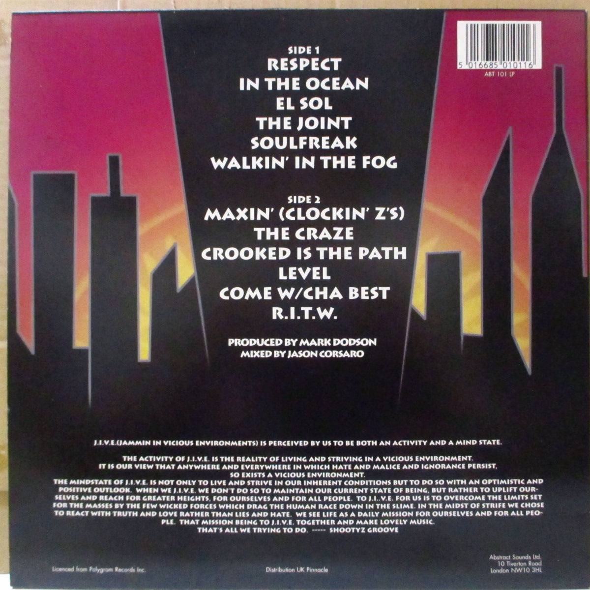 SHOOTYZ GROOVE (シューティーズ・グルーヴ)  - Jammin In Vicious Environments (UK オリジナル LP) '94年1stアルバム