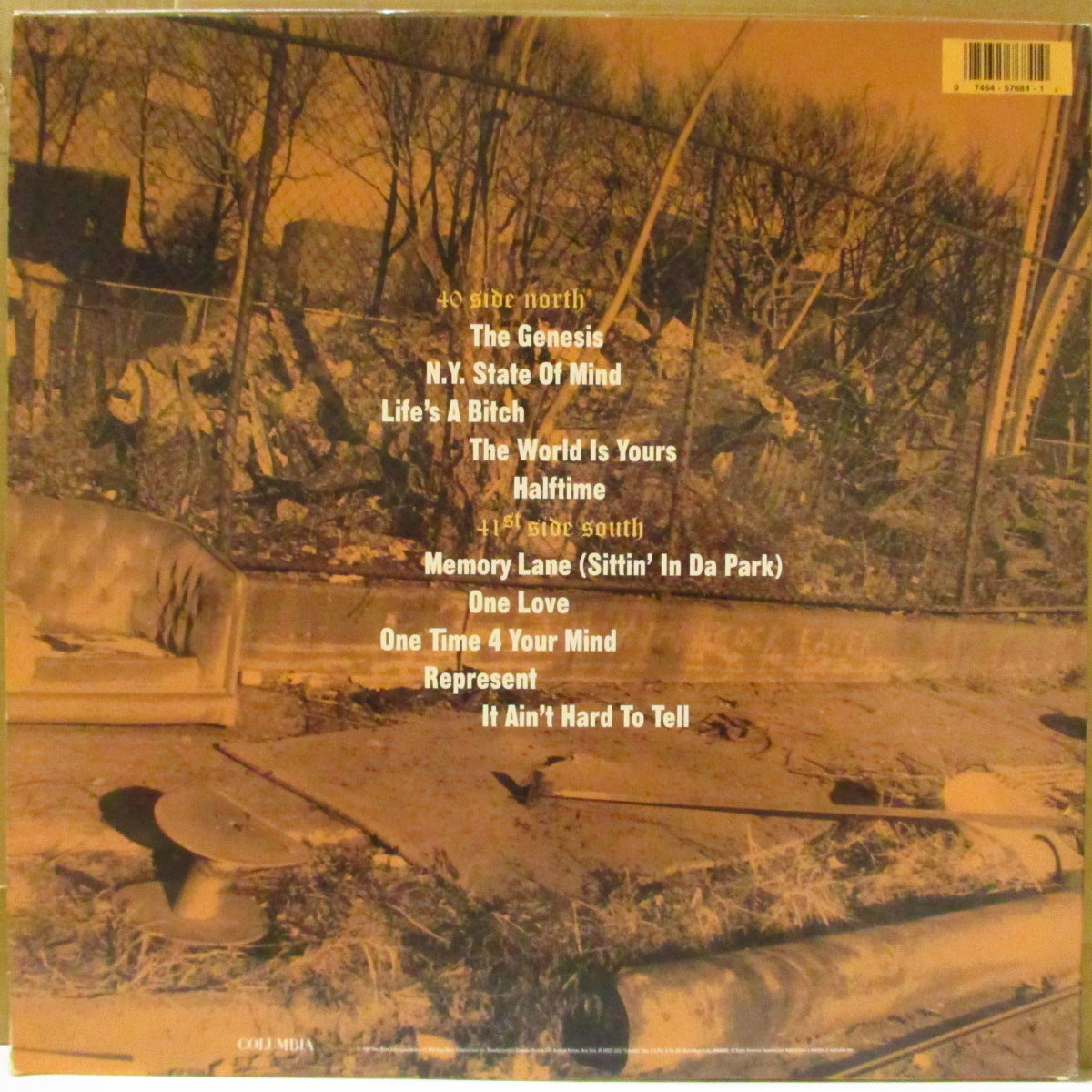 NAS (ナズ)  - Illmatic (US '94 オリジナル LP+ソフト紙インナー) 名作1stアルバム
