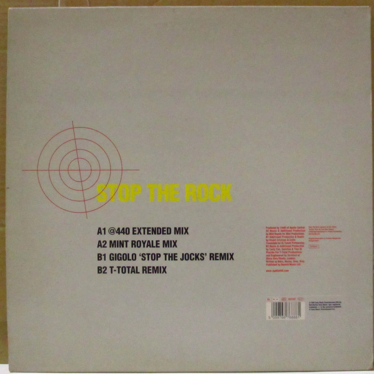 APOLLO 440 (アポロ440)  - Stop The Rock (UK '99 オリジナル33回転4曲入り 12インチ/レアステッカー付き光沢ジャケ)