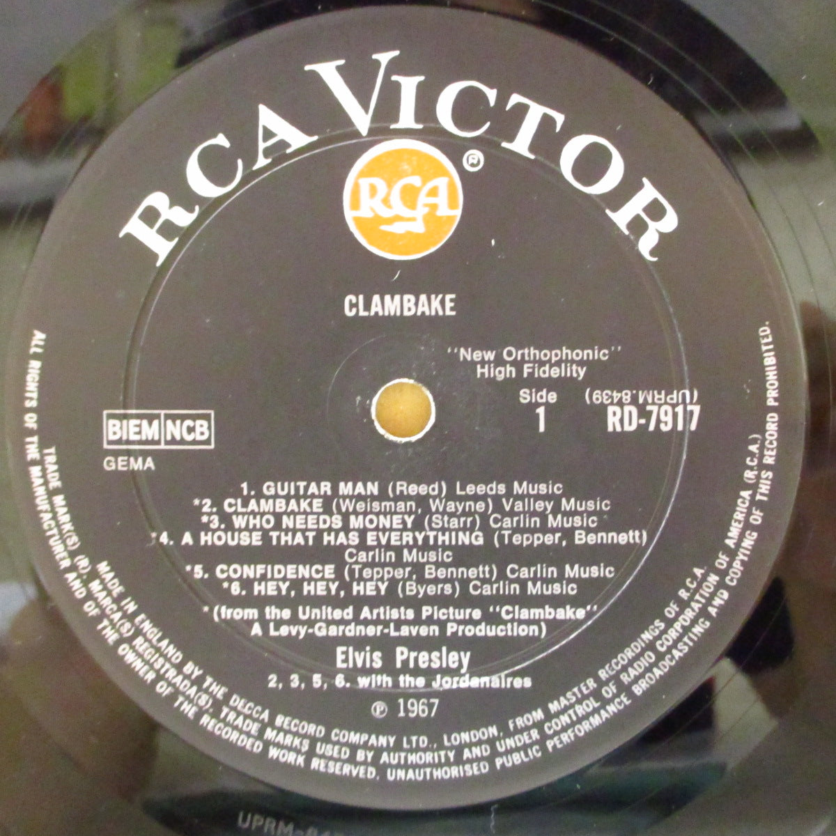 ELVIS PRESLEY (エルヴィス・プレスリー)  - Clambake (UK '68 オリジナル「レッド・スポット黒ラベ」モノラル LP/表面コーティング・ジャケ)エルヴィス主演映画（邦題:ブルー・マイアミ）サントラ