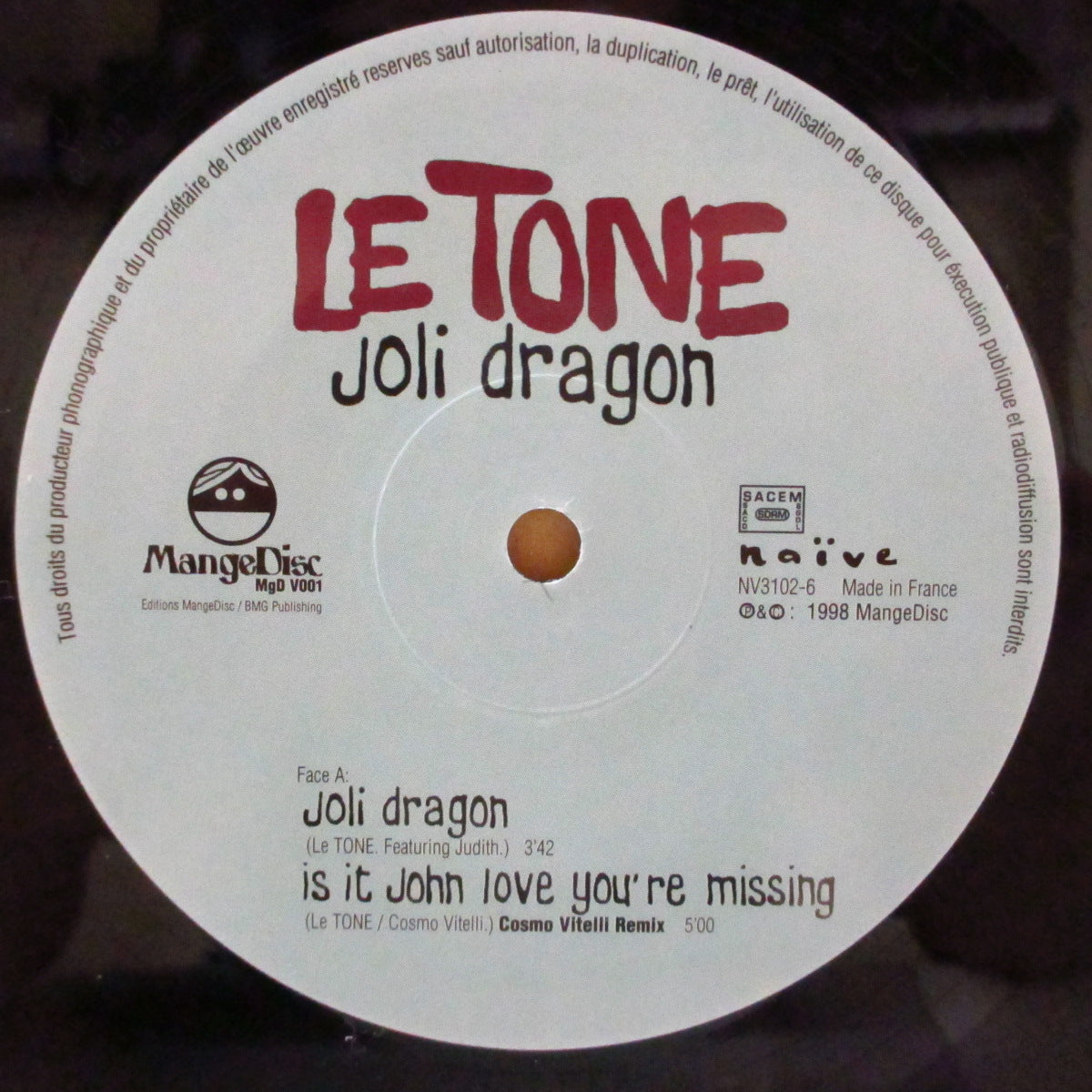 LE TONE (ル・トーン)  - Joli Dragon (France '98 オリジナル5曲入り 12インチ)