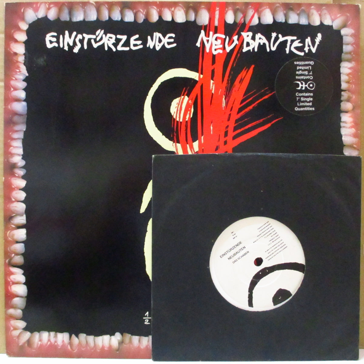 EINSTURZENDE NEUBAUTEN (アインシュテュルツェンデ・ノイバウテン)  - Halber Mensch (US 限定 LP+7インチ, インナー/レアステッカー付き光沢ジャケ)