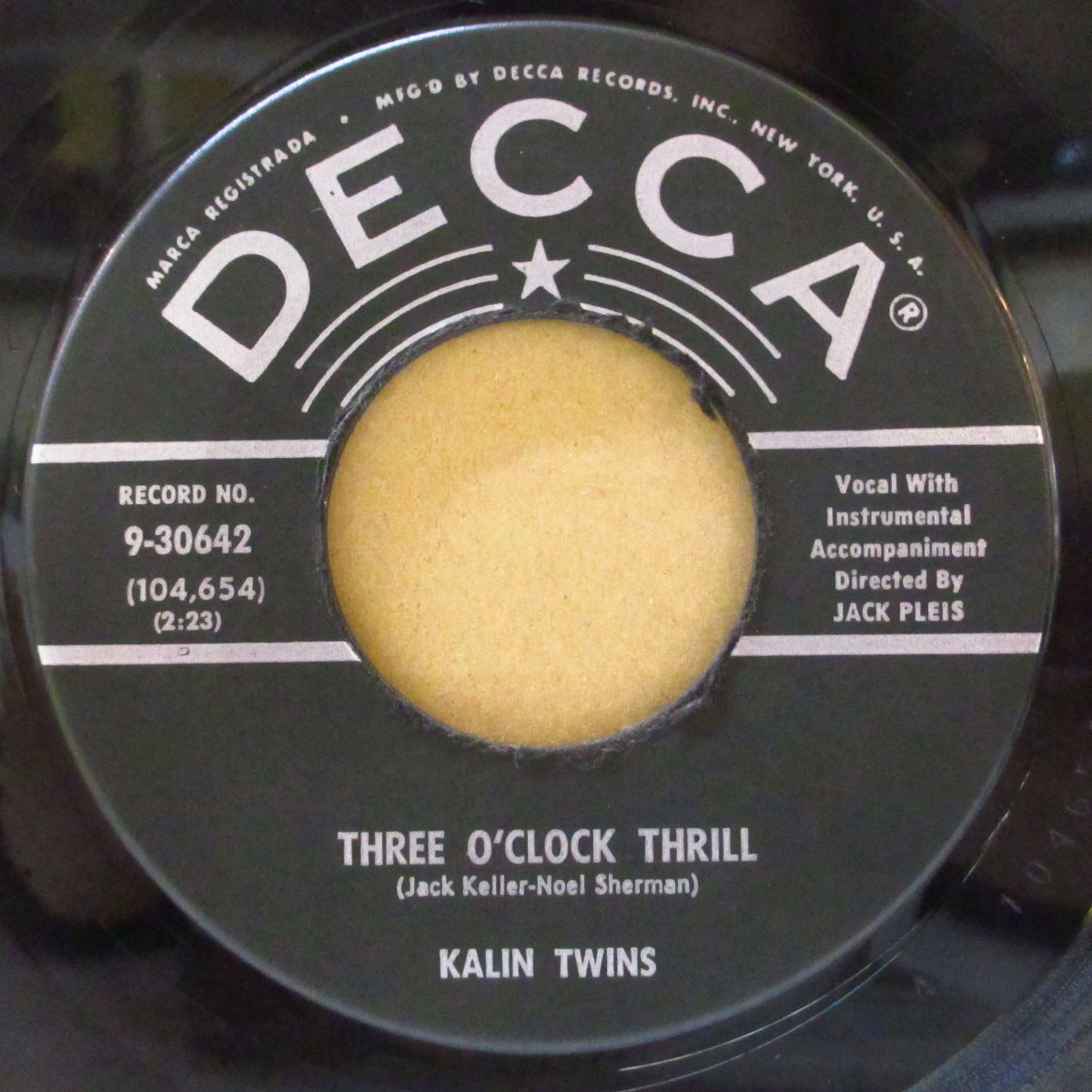 KALIN TWINS (カリン・ツインズ)  - When (US '58 セカンドプレス「 星ラベ」7インチ)全英1位の一発大ヒット